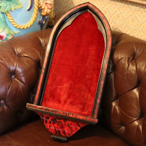 GOTHIC REVIVAL ROSEWOOD EBONY FAUX RED TORTOISESHELL WALL NICHE - ADDITIONAL PHOTO 8