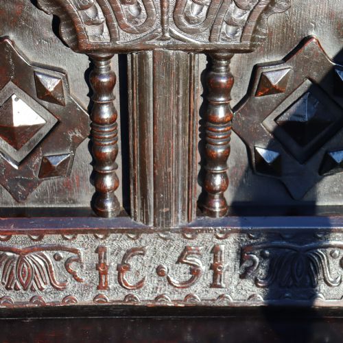 OAK WAINSCOT CHAIR FROM WINCHESTER CATHEDRAL OF UNUSUALLY LARGE PROPORTIONS - ADDITIONAL PHOTO 14