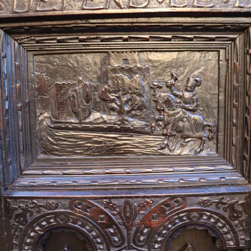 OAK WAINSCOT CHAIR FROM WINCHESTER CATHEDRAL OF UNUSUALLY LARGE PROPORTIONS - ADDITIONAL PHOTO 15