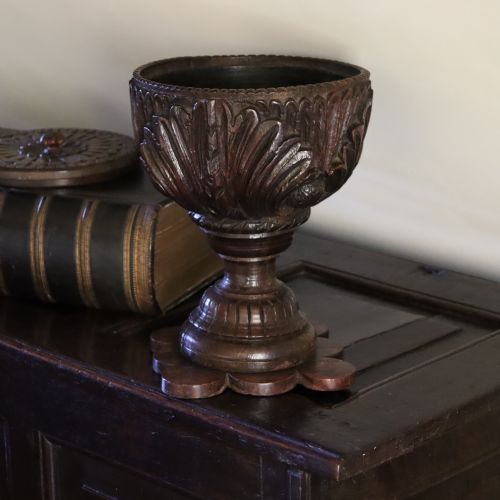 rare 17th century oak chalice or wassail bowl - CATEGORY: ANTIQUE MISCELLANEOUS - DATED 17TH CENTURY