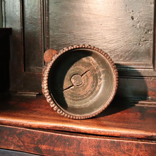 RARE 17TH CENTURY OAK CHALICE OR WASSAIL BOWL - ADDITIONAL PHOTO 2