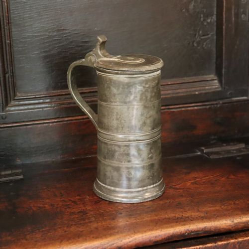 large pewter tankard circa 1750 - CATEGORY: ANTIQUE METAL - DATED 1750