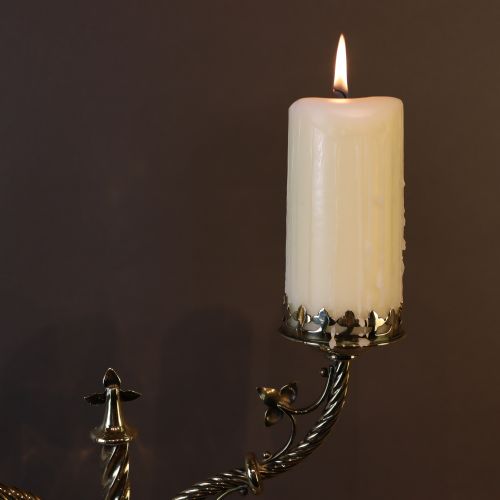 A GOTHIC REVIVAL TWOBRANCH BRASS CANDLESTICK - ADDITIONAL PHOTO 4