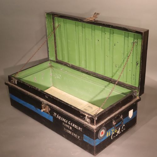 WORLD WAR II RAF METAL TRUNK FOR FLT C A CAPON - ADDITIONAL PHOTO 1