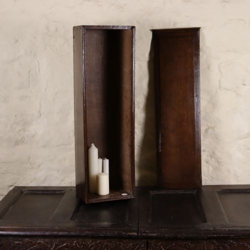 an extremely large 18th century oak candle box - CATEGORY: ANTIQUE BOXES - DATED 18TH CENTURY