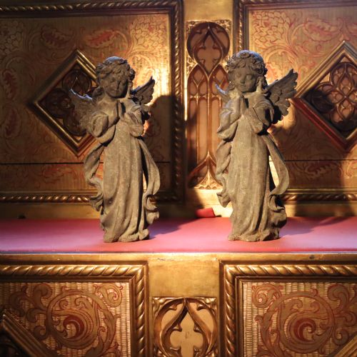 TWO 19TH CENTURY CAST METAL ANGELS - ADDITIONAL PHOTO 3