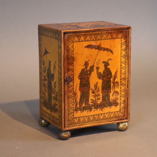 REGENCY PEN WORK CHINOISERIE MINIATURE CABINET - ADDITIONAL PHOTO 1