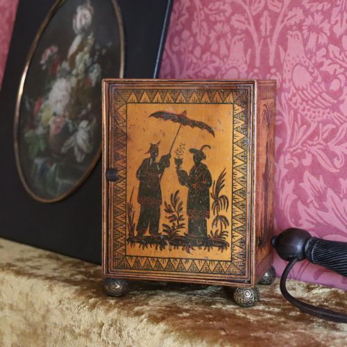 REGENCY PEN WORK CHINOISERIE MINIATURE CABINET - ADDITIONAL PHOTO 8