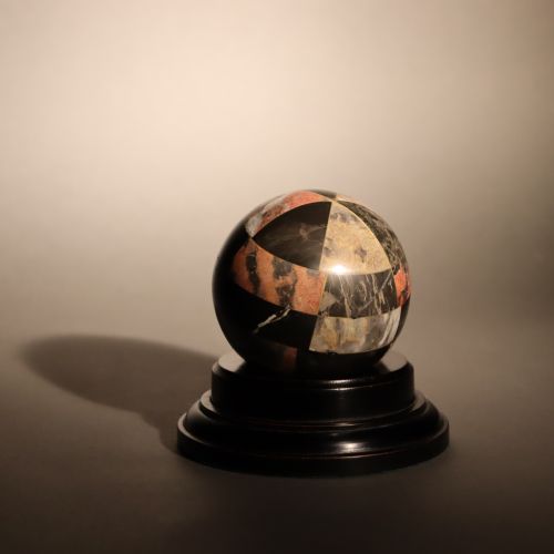 19th century library desk top specimen marble sphere - CATEGORY: ANTIQUE MISCELLANEOUS - DATED 1880