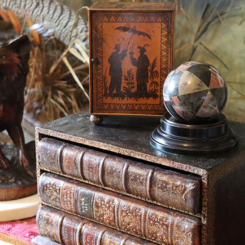 19TH CENTURY LIBRARY DESK TOP SPECIMEN MARBLE SPHERE - ADDITIONAL PHOTO 1