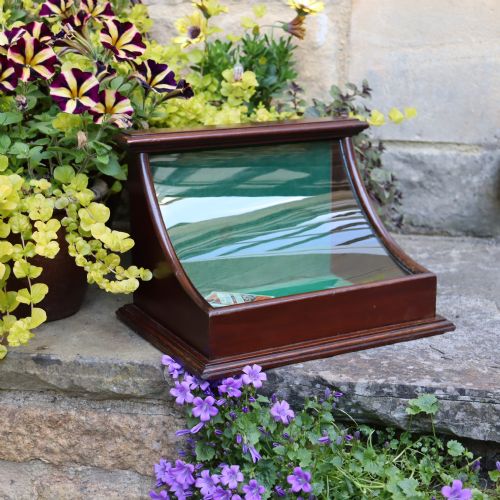 SMALL MAHOGANY AND GLASS TABLE TOP DISPLAY CASE - ADDITIONAL PHOTO 3