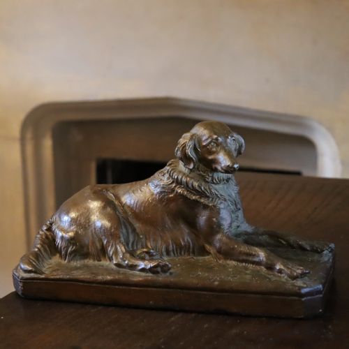 BRONZED PLASTER STUDY OF A NOBLE LOOKING DOG BY J W GOOD - ADDITIONAL PHOTO 2
