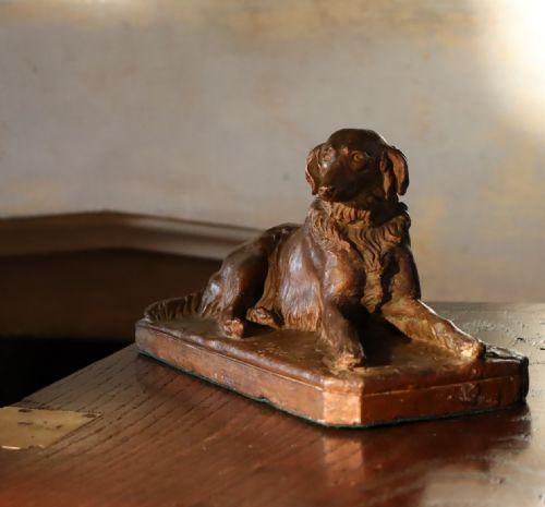 BRONZED PLASTER STUDY OF A NOBLE LOOKING DOG BY J W GOOD - ADDITIONAL PHOTO 4