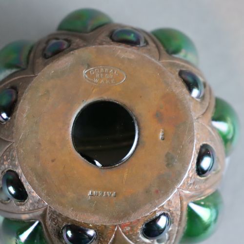 AN ARTS CRAFTS GLASS AND COPPER BOWL BY THE FAULKNER BRONZE COMPANY - ADDITIONAL PHOTO 2