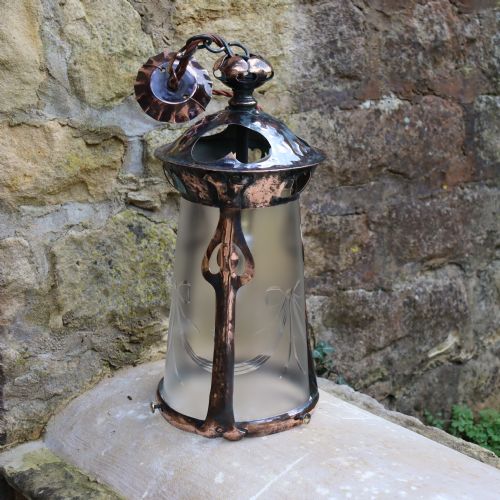ARTS CRAFTS COPPER LANTERN - ADDITIONAL PHOTO 1