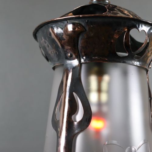 ARTS CRAFTS COPPER LANTERN - ADDITIONAL PHOTO 3