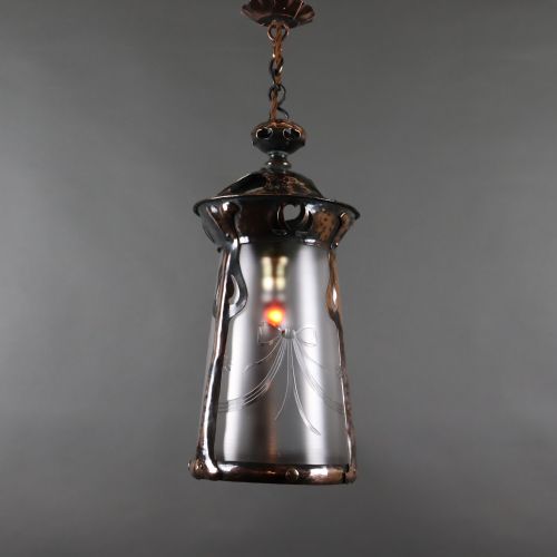 ARTS CRAFTS COPPER LANTERN - ADDITIONAL PHOTO 4