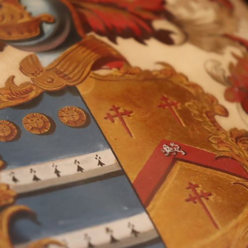 ENGLISH 18TH CENTURY FRAMED COAT OF ARMS - ADDITIONAL PHOTO 3