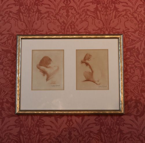 PAIR OF NUDE ETCHINGS BY JEAN AUGUSTE VYBOUD - ADDITIONAL PHOTO 3