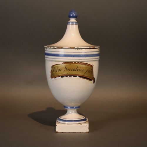 LARGE MAJOLICA PHARMACYAPOTHACARY JAR EARLY 19TH CENTURY - ADDITIONAL PHOTO 3