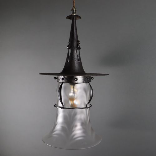 arts crafts lantern complete with its original shade - CATEGORY: ANTIQUE LIGHTING - DATED 1910