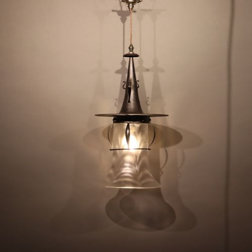 ARTS CRAFTS LANTERN COMPLETE WITH ITS ORIGINAL SHADE - ADDITIONAL PHOTO 4