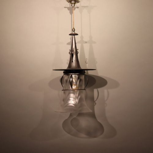 ARTS CRAFTS LANTERN COMPLETE WITH ITS ORIGINAL SHADE - ADDITIONAL PHOTO 5