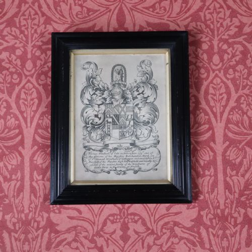 18th century coat of arms of thomas windham inscribed with the family history - CATEGORY: ANTIQUE MISCELLANEOUS - DATED 18TH CENTURY