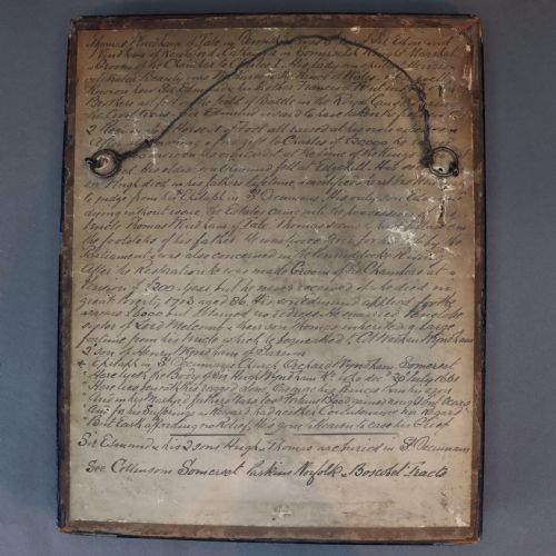 18TH CENTURY COAT OF ARMS OF THOMAS WINDHAM INSCRIBED WITH THE FAMILY HISTORY - ADDITIONAL PHOTO 1