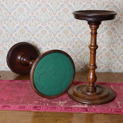 PAIR OF FRUIT WOOD CANDLE STANDS - ADDITIONAL PHOTO 1