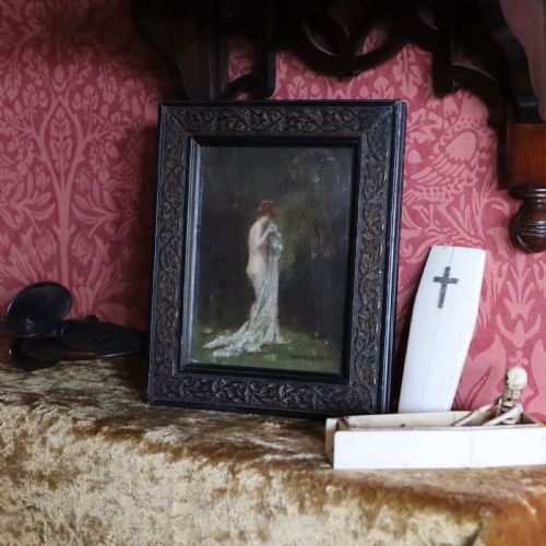 ALLAN DAVIDSON SIGNED NUDE STUDY OIL PAINTING - ADDITIONAL PHOTO 2