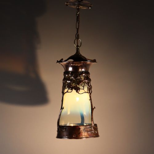 ARTS CRAFTS CEILING LIGHT CIRCA 1900 - ADDITIONAL PHOTO 1