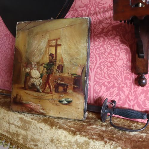 19TH CENTURY OIL PAINTING DEPICTING A SCENE FROM SHAKESPEARE THE MERRY WIVES OF WINDSOR - ADDITIONAL PHOTO 5
