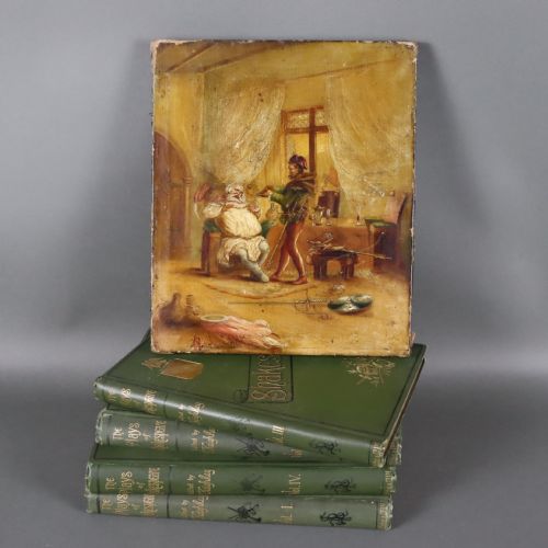 19TH CENTURY OIL PAINTING DEPICTING A SCENE FROM SHAKESPEARE THE MERRY WIVES OF WINDSOR - ADDITIONAL PHOTO 6