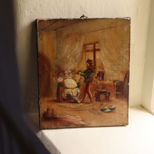 19TH CENTURY OIL PAINTING DEPICTING A SCENE FROM SHAKESPEARE THE MERRY WIVES OF WINDSOR - ADDITIONAL PHOTO 9