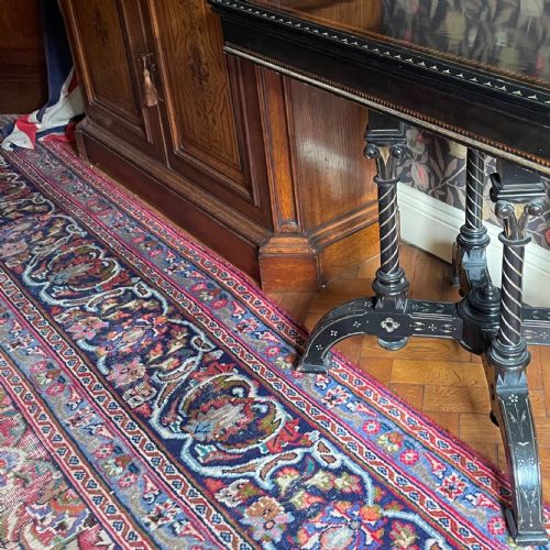 AN AESTHETIC MOVEMENT EBONIZED AND INLAID CARD TABLE - ADDITIONAL PHOTO 1