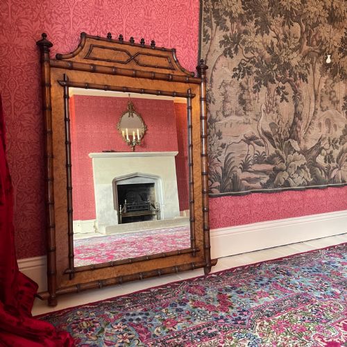 a victorian simulated bamboo wall mirror circa 1880 - CATEGORY: ANTIQUE MIRRORS - DATED 1880