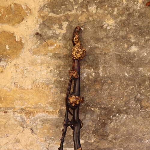 RARE JAPANESE GILDED WALKING STAFF WITH SHINTO GODS AND MYTHICAL BEASTS - ADDITIONAL PHOTO 1