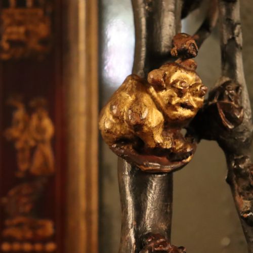 RARE JAPANESE GILDED WALKING STAFF WITH SHINTO GODS AND MYTHICAL BEASTS - ADDITIONAL PHOTO 2