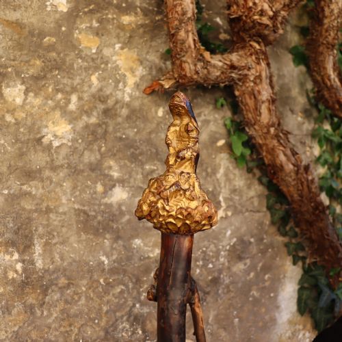 RARE JAPANESE GILDED WALKING STAFF WITH SHINTO GODS AND MYTHICAL BEASTS - ADDITIONAL PHOTO 8