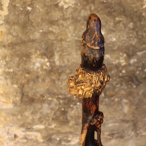 RARE JAPANESE GILDED WALKING STAFF WITH SHINTO GODS AND MYTHICAL BEASTS - ADDITIONAL PHOTO 9