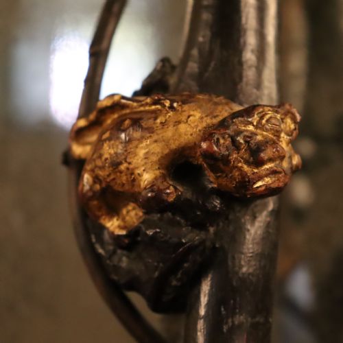 RARE JAPANESE GILDED WALKING STAFF WITH SHINTO GODS AND MYTHICAL BEASTS - ADDITIONAL PHOTO 12