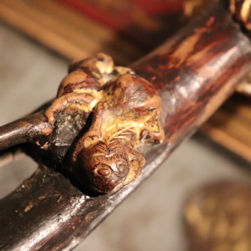 RARE JAPANESE GILDED WALKING STAFF WITH SHINTO GODS AND MYTHICAL BEASTS - ADDITIONAL PHOTO 15