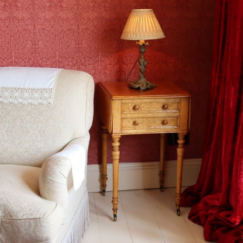 BIRDS EYE MAPLE DROP LEAF OCCASIONAL TABLE BY HOWARD SONS LONDON - ADDITIONAL PHOTO 5