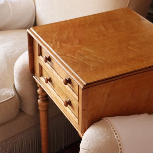 BIRDS EYE MAPLE DROP LEAF OCCASIONAL TABLE BY HOWARD SONS LONDON - ADDITIONAL PHOTO 7