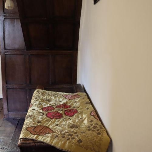 19TH CENTURY OR EARLIER SILK TABLE COVER - ADDITIONAL PHOTO 1