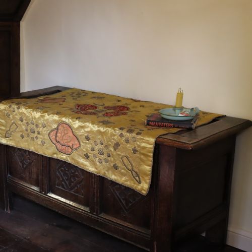 19TH CENTURY OR EARLIER SILK TABLE COVER - ADDITIONAL PHOTO 2