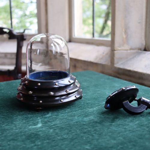 GLASS DOME ON EBONISED BASE POCKET WATCH HOLDER - ADDITIONAL PHOTO 2