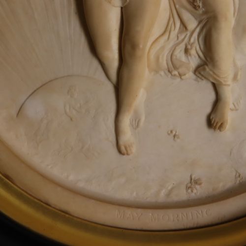 19TH CENTURY WALL DOME WITH PARIAN WARE PLAQUE MAY MORNING - ADDITIONAL PHOTO 3