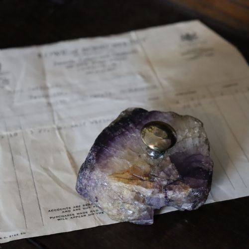 AN 18TH CENTURY BLUE JOHN MILLERS VEIN SPECIMEN DESK WEIGHT - ADDITIONAL PHOTO 3